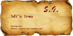 Sós Irma névjegykártya
